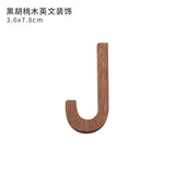 8x3cm Black Walnut Wood Wooden Letters Alphabet Wedding Birthday Home Decor Letter Display Art Crafts custom wood letter