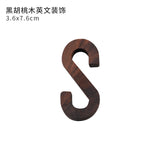 8x3cm Black Walnut Wood Wooden Letters Alphabet Wedding Birthday Home Decor Letter Display Art Crafts custom wood letter