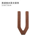 8x3cm Black Walnut Wood Wooden Letters Alphabet Wedding Birthday Home Decor Letter Display Art Crafts custom wood letter