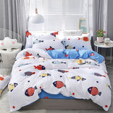 Cartoon Cats Printed 4pcs Girl Boy Kid Bed Cover Set Duvet Cover Adult Child Bed Sheets Pillowcases Comforter Bedding Set 61034