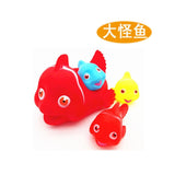 Cute Lovely Mummy And Baby Rubber Race Squeaky Ducks Family Bath Toy Kid Game Toys 1 Big 3 Small Duck Animal king Shower Toy