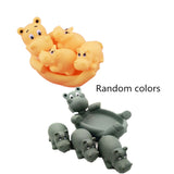 Cute Lovely Mummy And Baby Rubber Race Squeaky Ducks Family Bath Toy Kid Game Toys 1 Big 3 Small Duck Animal king Shower Toy