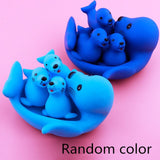 Cute Lovely Mummy And Baby Rubber Race Squeaky Ducks Family Bath Toy Kid Game Toys 1 Big 3 Small Duck Animal king Shower Toy