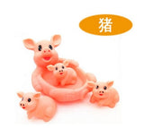 Cute Lovely Mummy And Baby Rubber Race Squeaky Ducks Family Bath Toy Kid Game Toys 1 Big 3 Small Duck Animal king Shower Toy