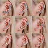 Bohemian NO Piercing Crystal Rhinestone Ear Cuff Wrap Stud Clip Earrings For Women Girl Trendy Earrings Jewelry Bijoux