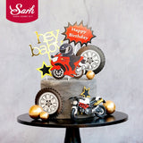 Alloy Locomotive Motorcycle Cake Topper for Baby Shower Birthday Party Baking Decoration Dessert Supplies Anniversary Love Gifts