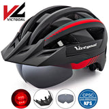 VICTGOAL Bike Helmet for Man Women MTB Road Bicycle Helmet LED USB Rechargeable Light Mountain Road Bike Visor Cycling Helmet