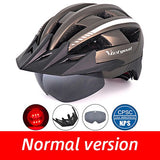 VICTGOAL Bike Helmet for Man Women MTB Road Bicycle Helmet LED USB Rechargeable Light Mountain Road Bike Visor Cycling Helmet