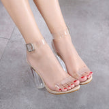 Transparent PVC Jelly Sandals Open Toed High Heels Pumps