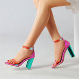 Transparent PVC Jelly Sandals Open Toed High Heels Pumps