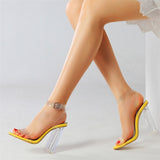 Transparent PVC Jelly Sandals Open Toed High Heels Pumps