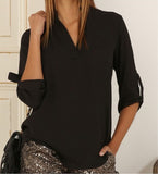 New Fashion shirt women elegant vintage chiffon blouse long sleeve OL shirts casual plus size