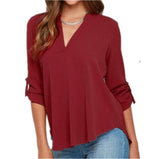 New Fashion shirt women elegant vintage chiffon blouse long sleeve OL shirts casual plus size