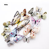 New style 12Pcs Double layer 3D Butterfly Wall Sticker on the wall Home Decor Butterflies for decoration Magnet Fridge stickers