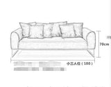 Nordic light luxury fabric sofa dark green small apartment designer post modern three-person minimalist living room sofa - shopwishi 