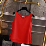 Summer sleeveless Chiffon shirt Solid V-neck Casual blouse Plus Size 5XL Loose Female Top