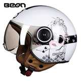 BEON Motorcycle scooter Helmet 3/4 Open Face halmet motocross vintage casque Moto Casque Casco motocicleta Capacete 110b
