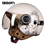 BEON Motorcycle scooter Helmet 3/4 Open Face halmet motocross vintage casque Moto Casque Casco motocicleta Capacete 110b