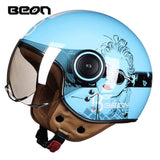 BEON Motorcycle scooter Helmet 3/4 Open Face halmet motocross vintage casque Moto Casque Casco motocicleta Capacete 110b
