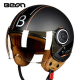 BEON Motorcycle scooter Helmet 3/4 Open Face halmet motocross vintage casque Moto Casque Casco motocicleta Capacete 110b