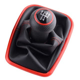 SPEEDWOW 5/6 Speed Gear Shift Knob Lever Shifter Gaitor Boot PU Leather For Volkswagen VW 2003-2008 Golf 4 IV MK4 GTI R32 Jetta