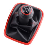 SPEEDWOW 5/6 Speed Gear Shift Knob Lever Shifter Gaitor Boot PU Leather For Volkswagen VW 2003-2008 Golf 4 IV MK4 GTI R32 Jetta