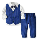 Boys Wedding Suits Kids Clothes Toddler Formal Kids Suit Children'S Wear Grey Vest + Shirt + Trousers Boys Outfit Baby Clothes