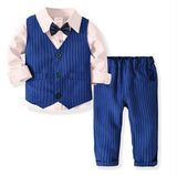 Boys Wedding Suits Kids Clothes Toddler Formal Kids Suit Children'S Wear Grey Vest + Shirt + Trousers Boys Outfit Baby Clothes