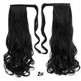 MANWEI women Long straight Real Natural Ponytail Clip in Pony tail Hair Extensions Wrap Around on Synthetic Hair Piece
