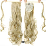 MANWEI women Long straight Real Natural Ponytail Clip in Pony tail Hair Extensions Wrap Around on Synthetic Hair Piece