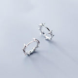 MloveAcc Pure 925 Sterling Silver Hoop Earring Barbed Wire S925 Earrings Gift for Women Girl Teen Jewelry