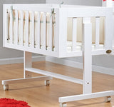Baby crib wood multifunctional bed. White paint free variable desk