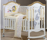 Cradle crib wood Europe type multifunctional white baby bed. Baby beds with mosquito nets