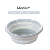 Portable Folding Bucket Camping Washbasin Folding Basin Silicone Washbasin Collapsible Fishing Car Wash Bucket Cleaning Supplies