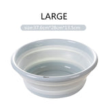 Portable Folding Bucket Camping Washbasin Folding Basin Silicone Washbasin Collapsible Fishing Car Wash Bucket Cleaning Supplies