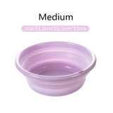 Portable Folding Bucket Camping Washbasin Folding Basin Silicone Washbasin Collapsible Fishing Car Wash Bucket Cleaning Supplies