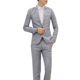 (Jacket+Pant) Luxury Men Wedding Suit Male Blazers Suits For Men Costume Business Formal Party Blue Classic red - shopwishi 