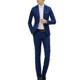 (Jacket+Pant) Luxury Men Wedding Suit Male Blazers Suits For Men Costume Business Formal Party Blue Classic red - shopwishi 