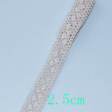 4YARD Apparel Sewing Fabric  DIY Ivory Cream Black Trim Cotton Crocheted Lace Fabric Ribbon Handmade Accessories Craft 11021