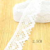 4YARD Apparel Sewing Fabric  DIY Ivory Cream Black Trim Cotton Crocheted Lace Fabric Ribbon Handmade Accessories Craft 11021