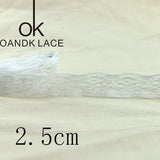 4YARD Apparel Sewing Fabric  DIY Ivory Cream Black Trim Cotton Crocheted Lace Fabric Ribbon Handmade Accessories Craft 11021