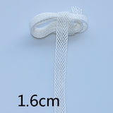 4YARD Apparel Sewing Fabric  DIY Ivory Cream Black Trim Cotton Crocheted Lace Fabric Ribbon Handmade Accessories Craft 11021