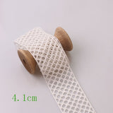 4YARD Apparel Sewing Fabric  DIY Ivory Cream Black Trim Cotton Crocheted Lace Fabric Ribbon Handmade Accessories Craft 11021