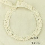 4YARD Apparel Sewing Fabric  DIY Ivory Cream Black Trim Cotton Crocheted Lace Fabric Ribbon Handmade Accessories Craft 11021