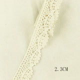 4YARD Apparel Sewing Fabric  DIY Ivory Cream Black Trim Cotton Crocheted Lace Fabric Ribbon Handmade Accessories Craft 11021
