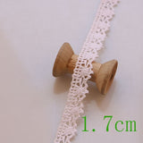4YARD Apparel Sewing Fabric  DIY Ivory Cream Black Trim Cotton Crocheted Lace Fabric Ribbon Handmade Accessories Craft 11021