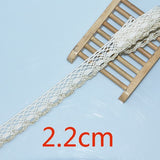 4YARD Apparel Sewing Fabric  DIY Ivory Cream Black Trim Cotton Crocheted Lace Fabric Ribbon Handmade Accessories Craft 11021