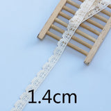 4YARD Apparel Sewing Fabric  DIY Ivory Cream Black Trim Cotton Crocheted Lace Fabric Ribbon Handmade Accessories Craft 11021