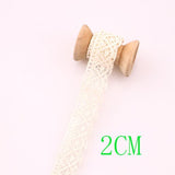 4YARD Apparel Sewing Fabric  DIY Ivory Cream Black Trim Cotton Crocheted Lace Fabric Ribbon Handmade Accessories Craft 11021