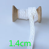 4YARD Apparel Sewing Fabric  DIY Ivory Cream Black Trim Cotton Crocheted Lace Fabric Ribbon Handmade Accessories Craft 11021